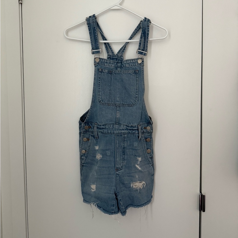 Madewell Women’s Denim Distressed Overalls